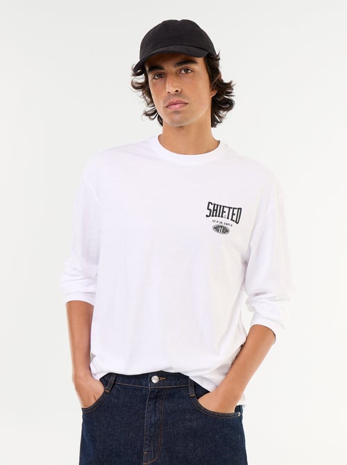 T-shirt de manga curta estampada à frente e atrás - Kiabi