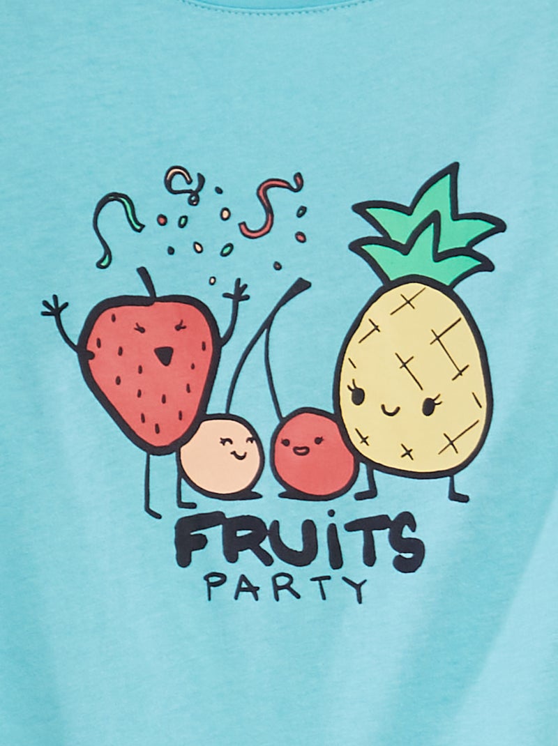 T-shirt de manga curta estampada AZUL - Kiabi