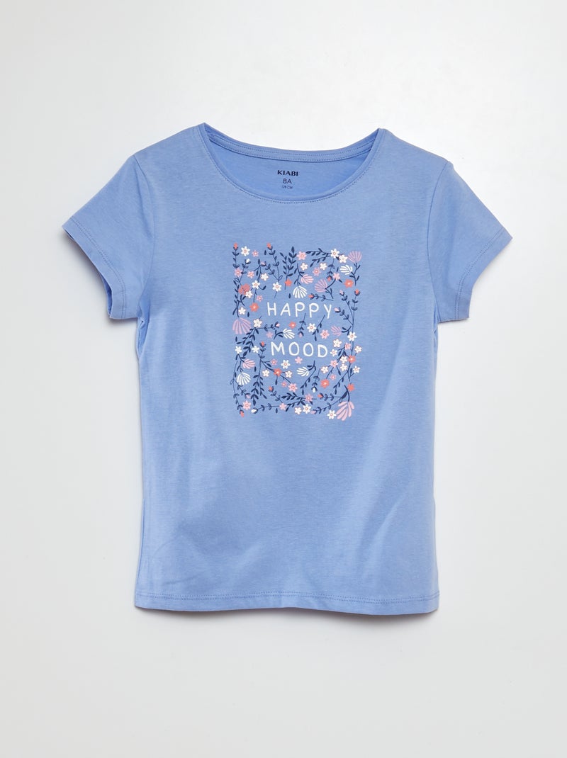 T-shirt de manga curta estampada AZUL - Kiabi