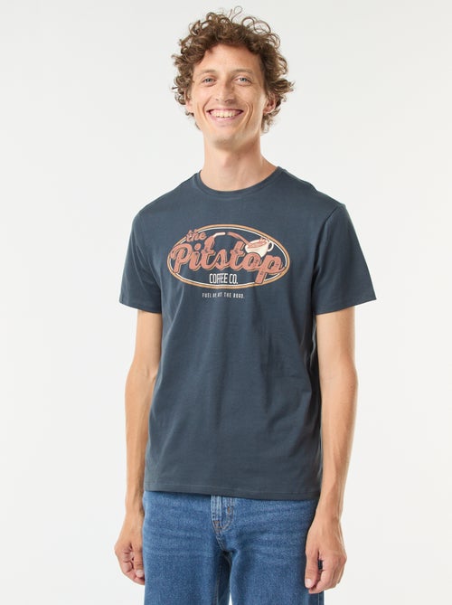 T-shirt de manga curta estampada - Kiabi