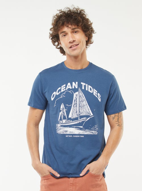 T-shirt de manga curta estampada - Kiabi