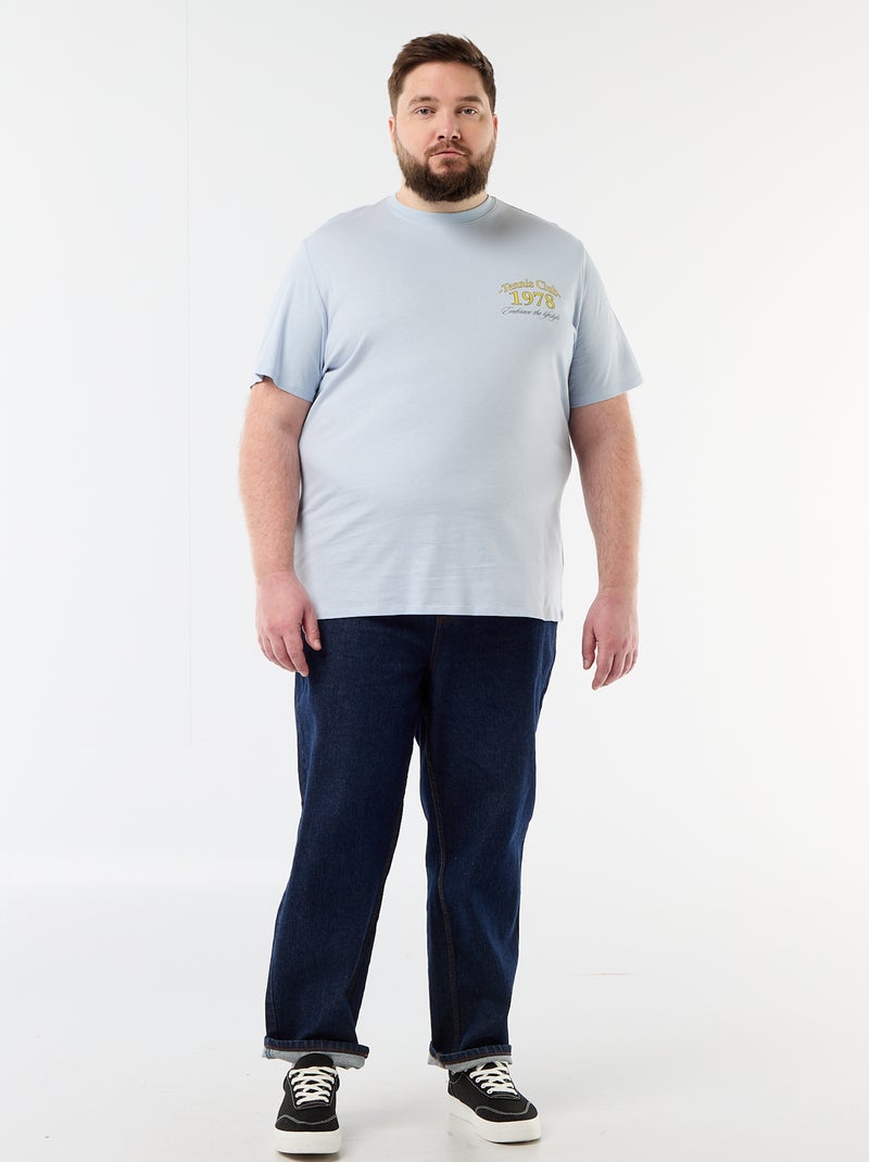 T-shirt de manga curta estampada Azul - Kiabi
