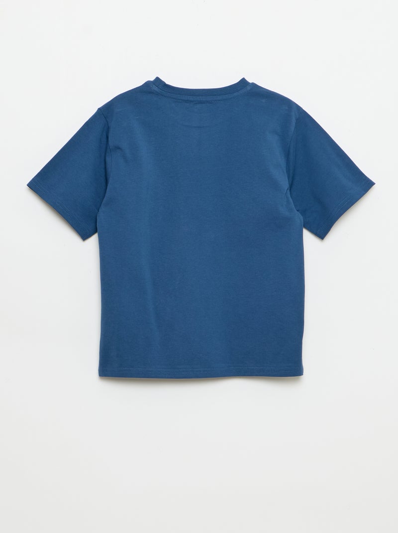 T-shirt de manga curta estampada Azul - Kiabi