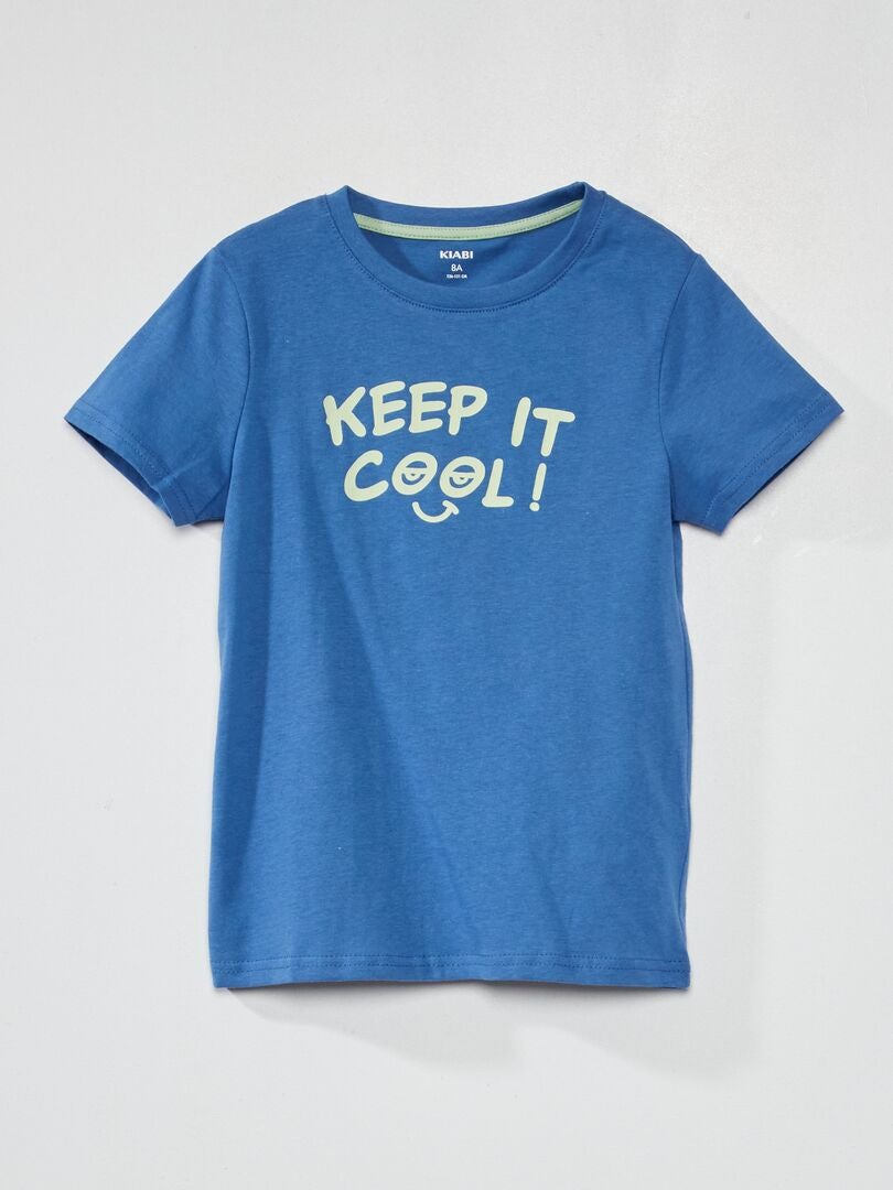 T-shirt de manga curta estampada AZUL - Kiabi