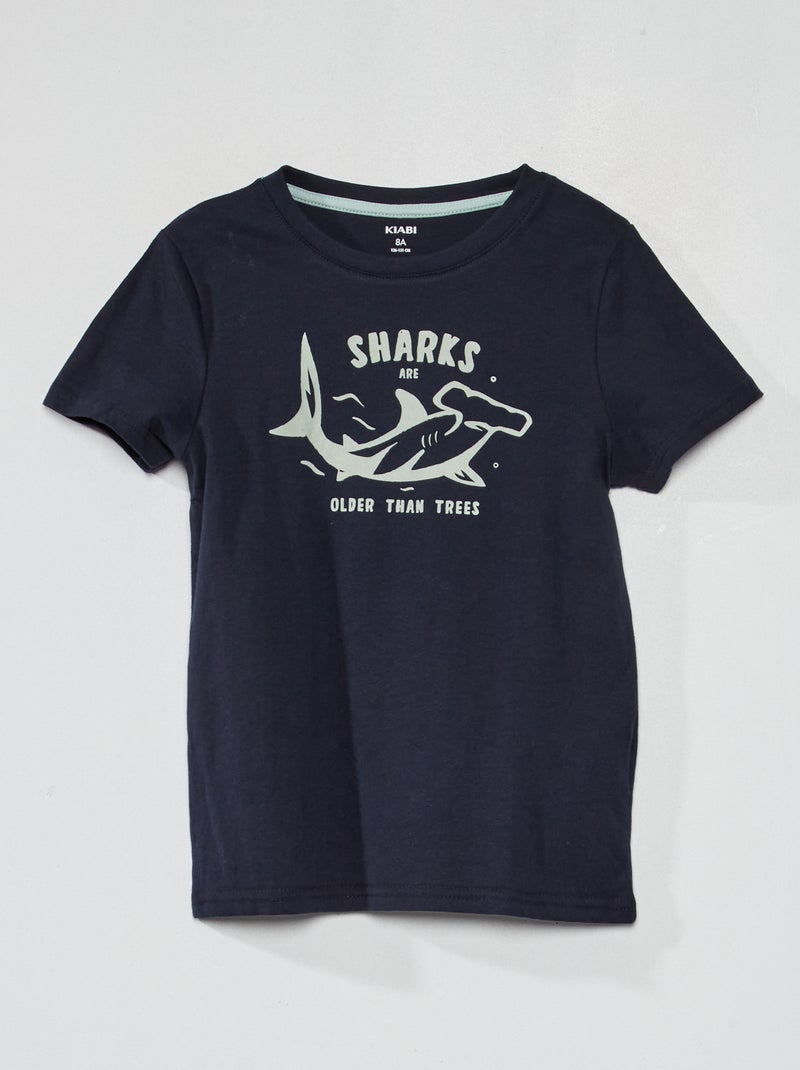 T-shirt de manga curta estampada AZUL - Kiabi