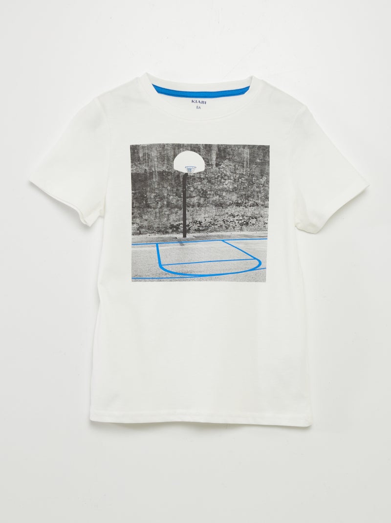 T-shirt de manga curta estampada BEGE - Kiabi