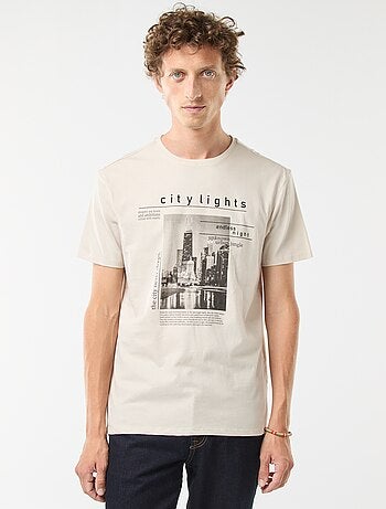 T-shirt de manga curta estampada