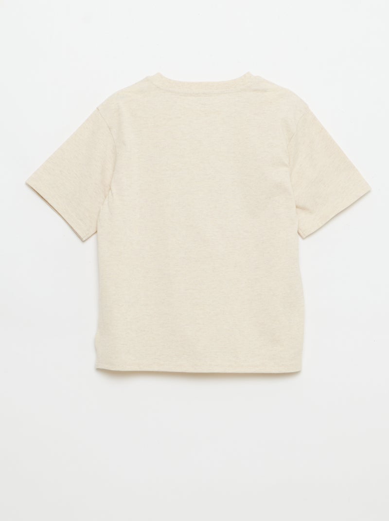 T-shirt de manga curta estampada Bege - Kiabi