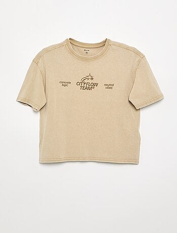 T-shirt de manga curta estampada