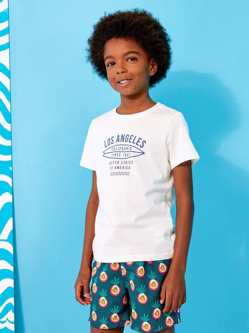 T-shirt de manga curta estampada BEGE - Kiabi