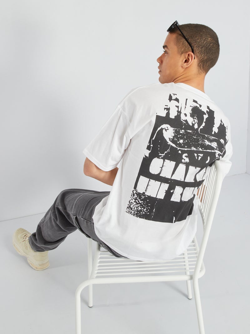 T-shirt de manga curta estampada Branco - Kiabi