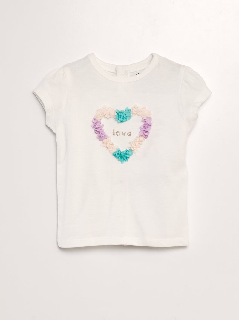 T-shirt de manga curta estampada BRANCO - Kiabi