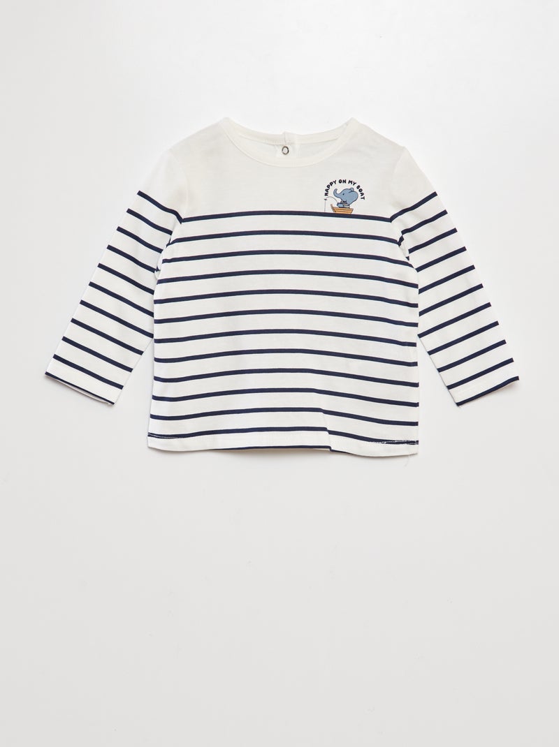 T-shirt de manga curta estampada BRANCO - Kiabi