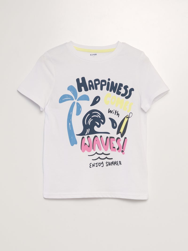 T-shirt de manga curta estampada BRANCO - Kiabi