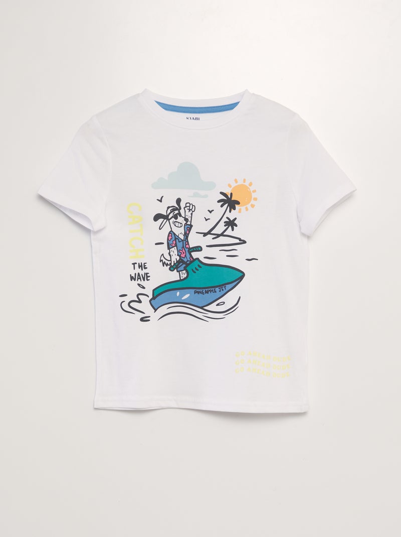 T-shirt de manga curta estampada BRANCO - Kiabi