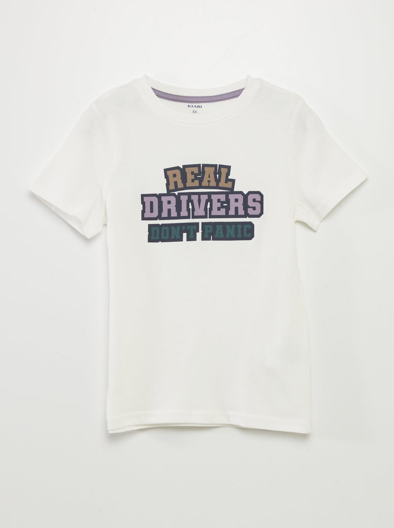 T-shirt de manga curta estampada BRANCO - Kiabi