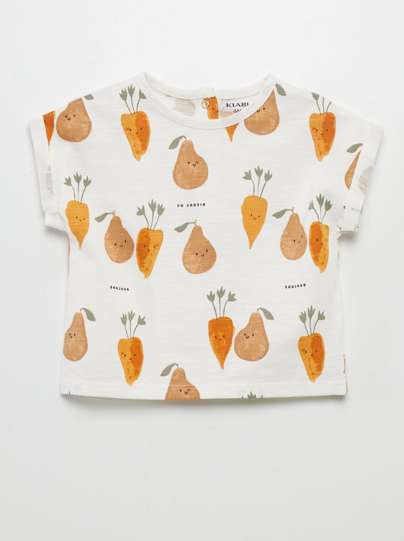 T-shirt de manga curta estampada BRANCO - Kiabi