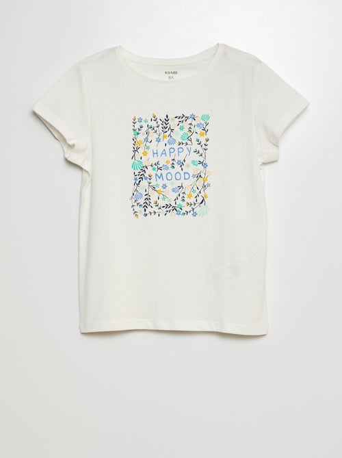 T-shirt de manga curta estampada - Kiabi