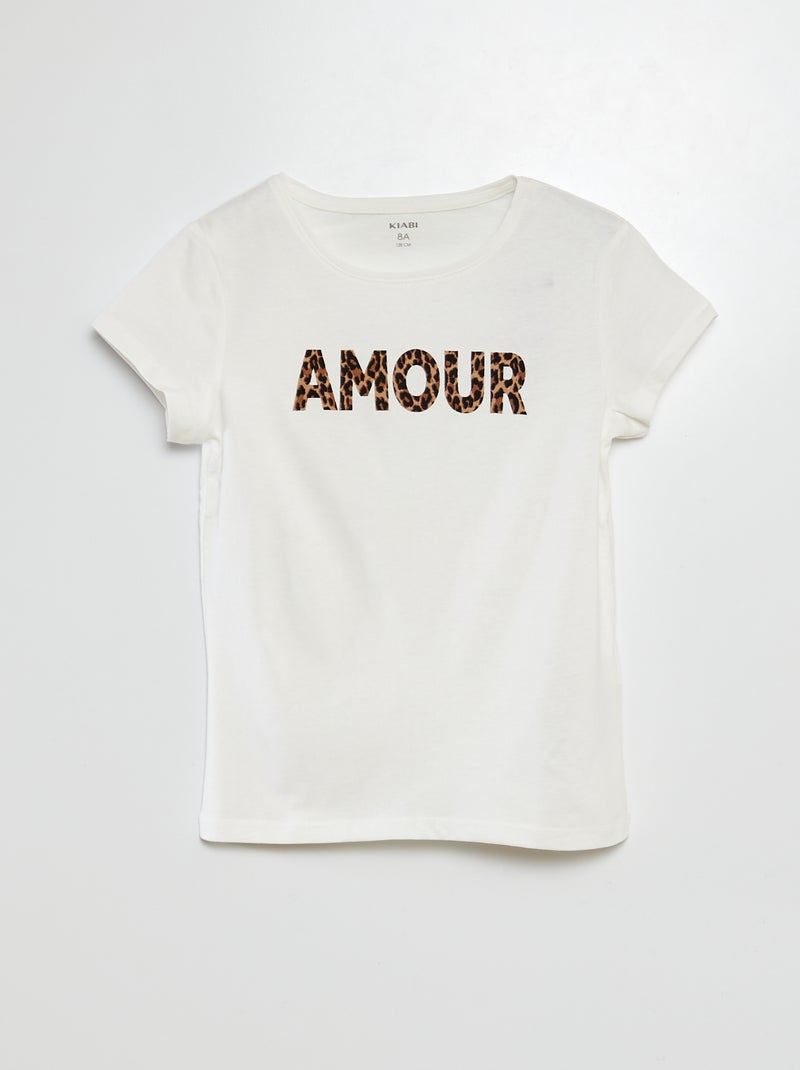 T-shirt de manga curta estampada BRANCO - Kiabi
