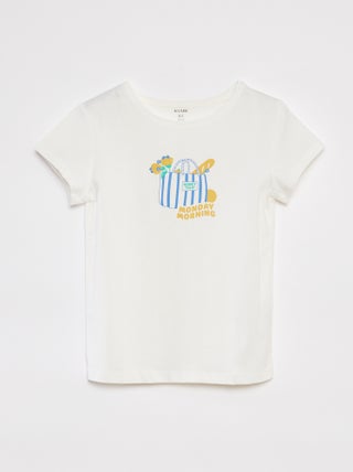 T-shirt de manga curta estampada