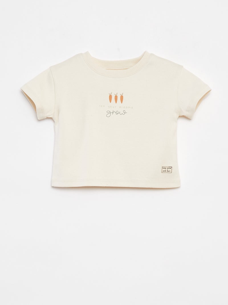 T-shirt de manga curta estampada BRANCO - Kiabi