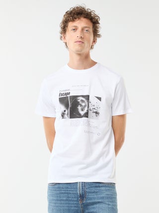 T-shirt de manga curta estampada