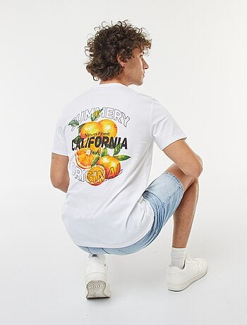 T-shirt de manga curta estampada