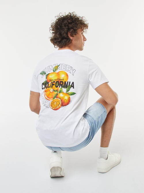 T-shirt de manga curta estampada - Kiabi