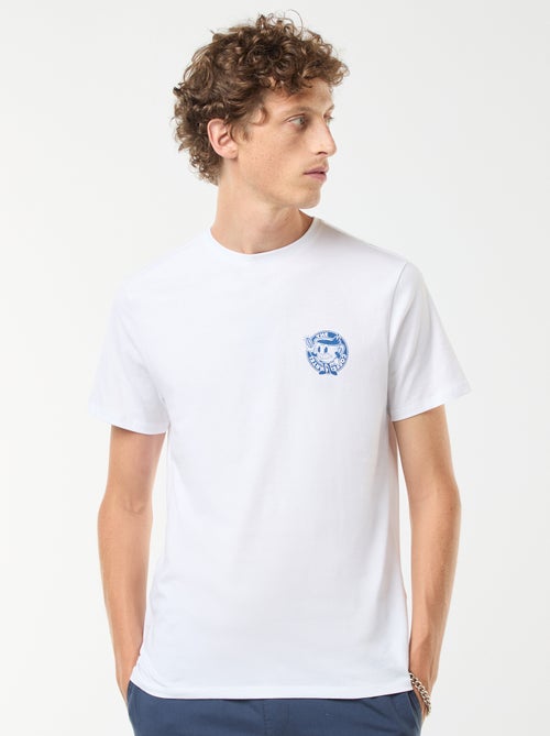 T-shirt de manga curta estampada - Kiabi