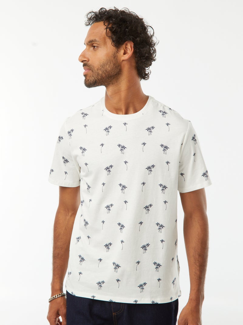 T-shirt de manga curta estampada Branco - Kiabi