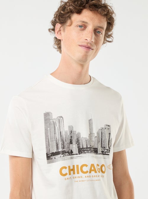 T-shirt de manga curta estampada - Kiabi