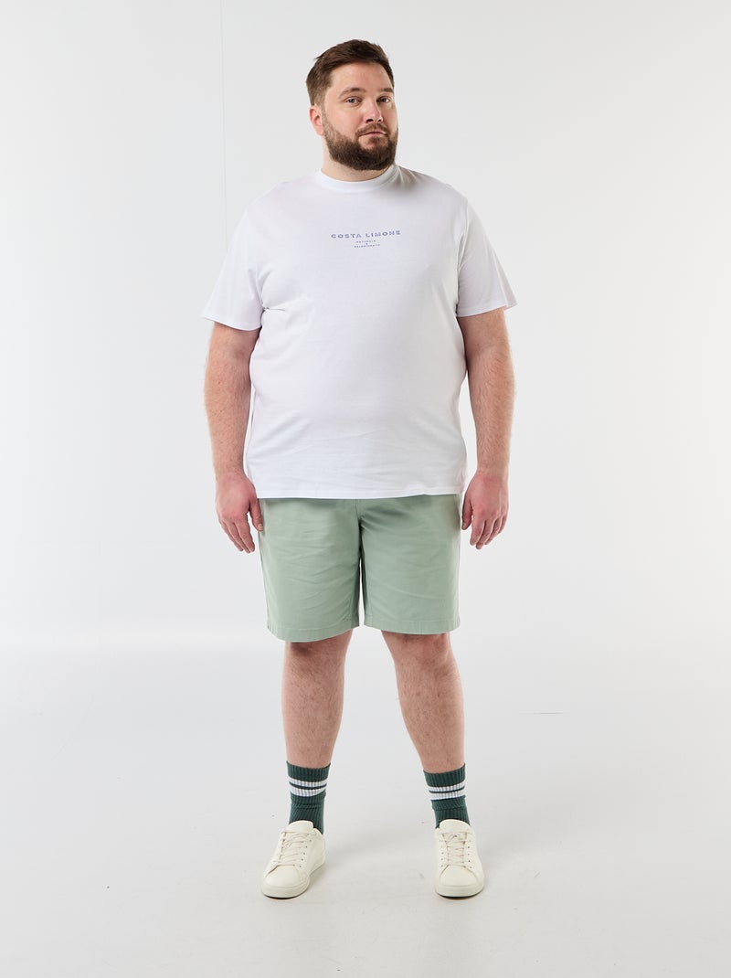 T-shirt de manga curta estampada Branco - Kiabi