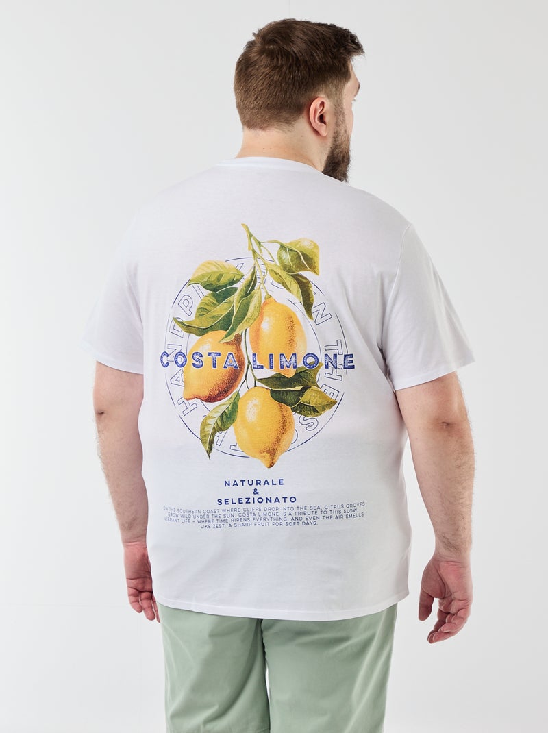 T-shirt de manga curta estampada Branco - Kiabi