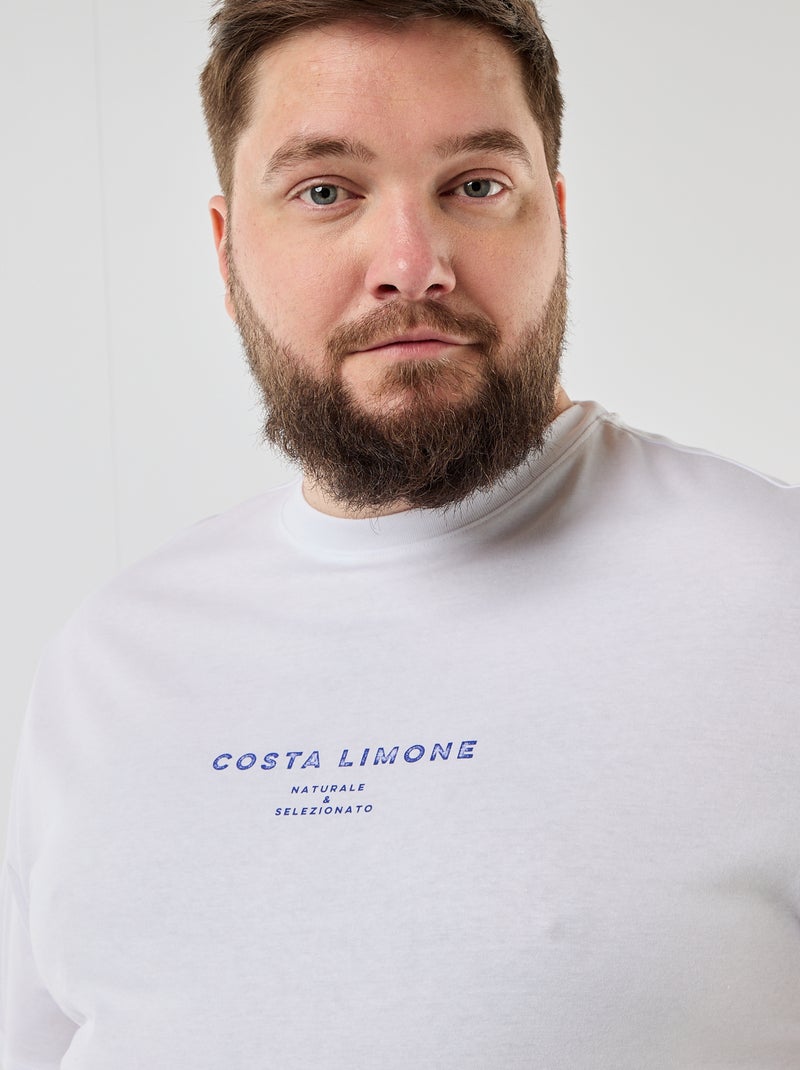 T-shirt de manga curta estampada Branco - Kiabi