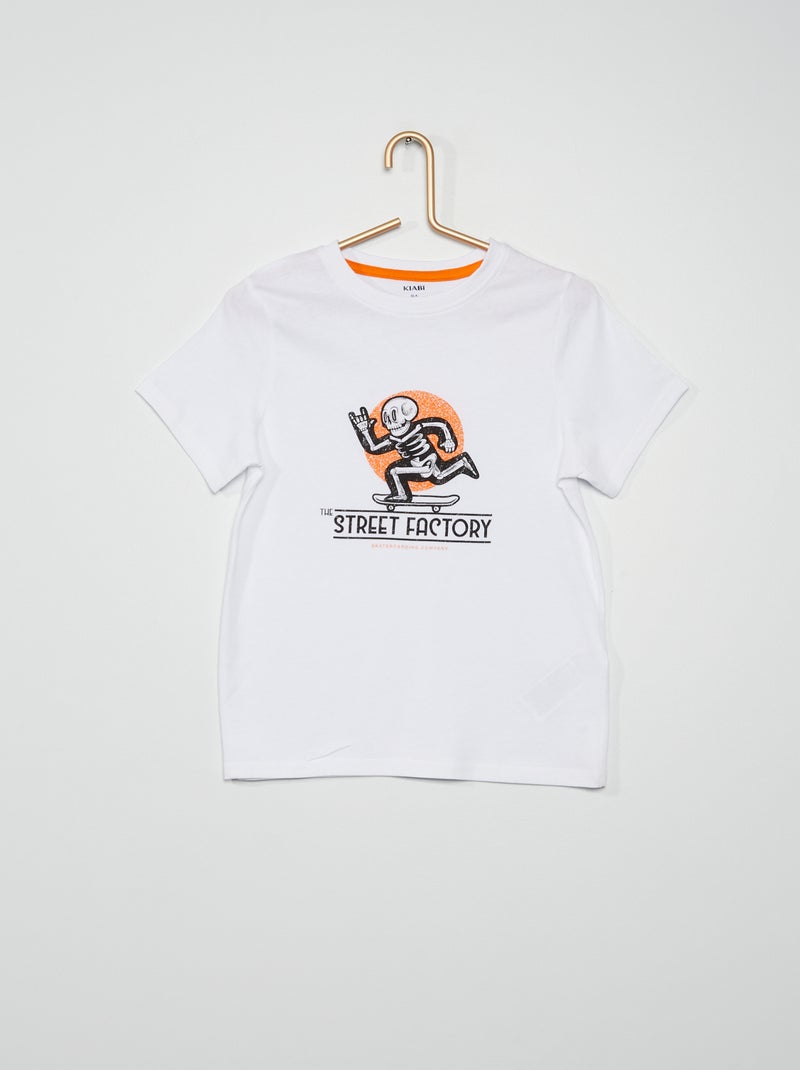 T-shirt de manga curta estampada BRANCO - Kiabi