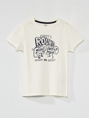 T-shirt de manga curta estampada - Kiabi