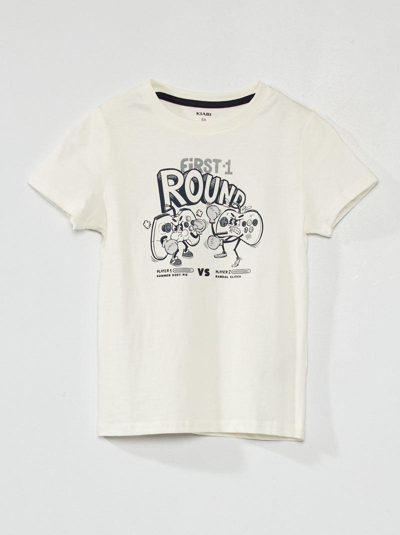 T-shirt de manga curta estampada BRANCO - Kiabi