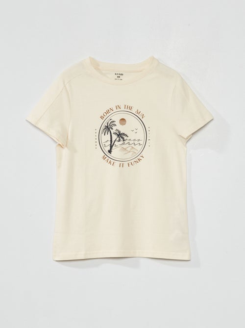 T-shirt de manga curta estampada - Kiabi