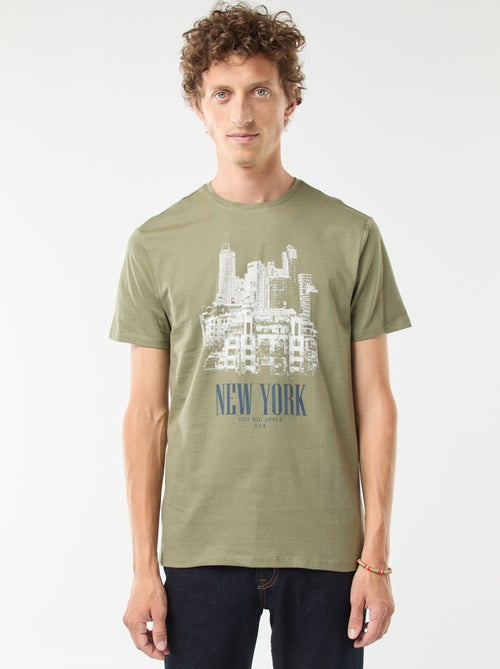T-shirt de manga curta estampada - Kiabi