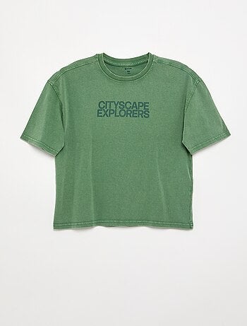 T-shirt de manga curta estampada