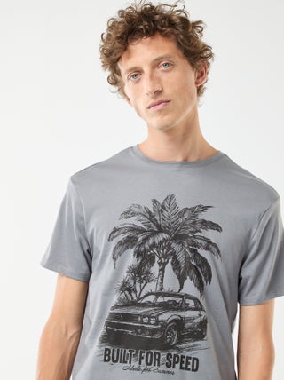 T-shirt de manga curta estampada