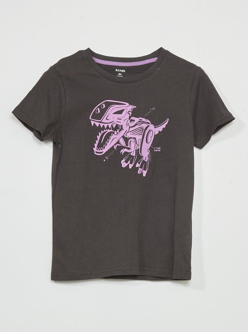 T-shirt de manga curta estampada CINZA - Kiabi