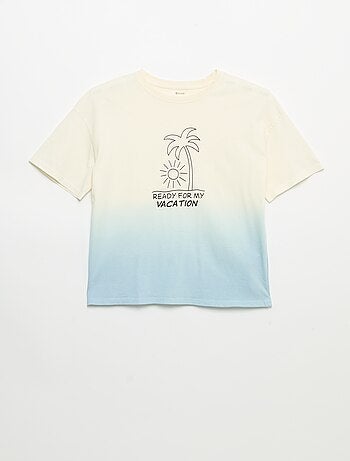 T-shirt de manga curta estampada com tingimento tie-dye