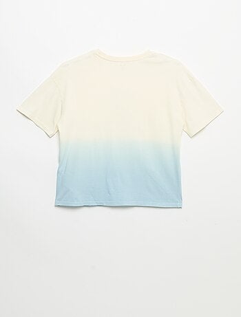 T-shirt de manga curta estampada com tingimento tie-dye