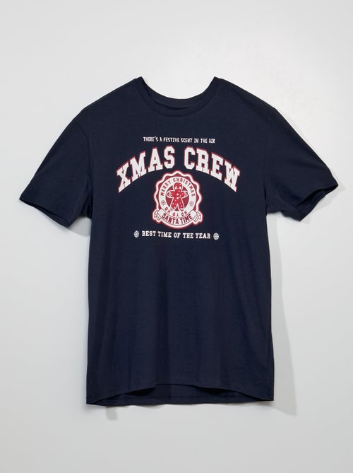 T-shirt de manga curta estampada 'Natal' - Kiabi