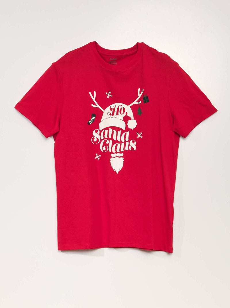 T-shirt de manga curta estampada 'Natal' AZUL - Kiabi