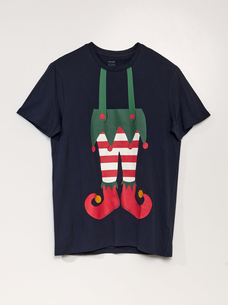 T-shirt de manga curta estampada 'Natal' AZUL - Kiabi