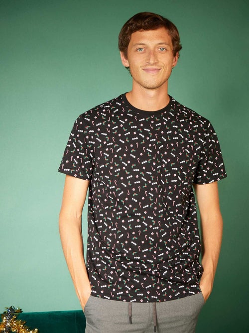 T-shirt de manga curta estampada 'Natal' - Kiabi