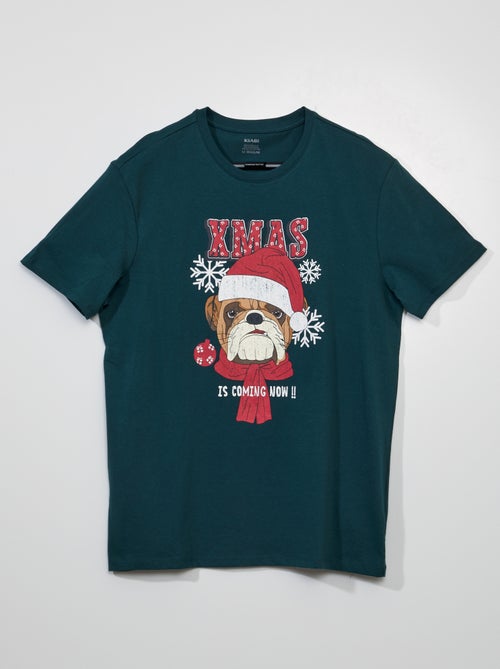 T-shirt de manga curta estampada 'Natal' - Kiabi