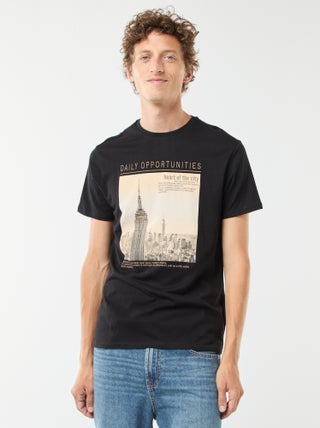 T-shirt de manga curta estampada